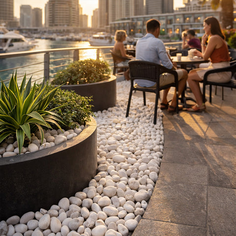 1 كيس من الأحجار البيضاء المزخرفة مقاس 2-3 سم