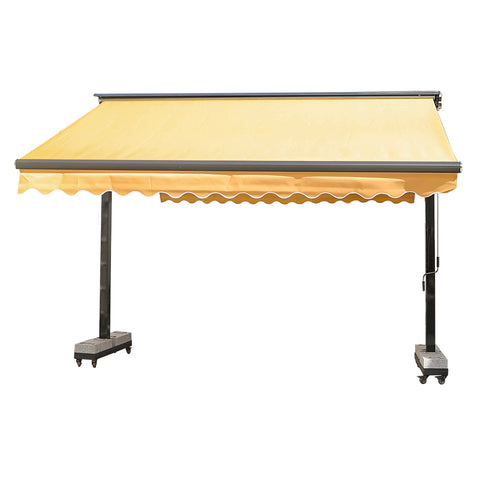Double-Sided Freestanding Retractable Awning – Heavy-Duty Outdoor Sun Shade with Assembly