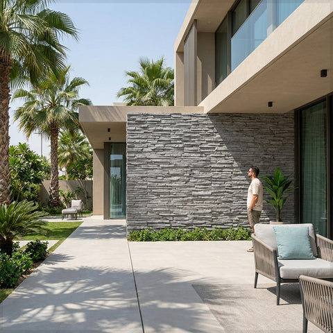 ألواح بلاط حجرية للحائط مكونة من قطعة واحدة