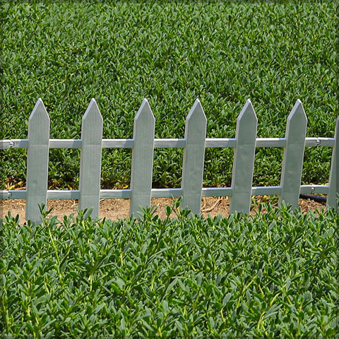 These white plastic garden fence panels provide a durable and stylish solution for protecting your garden.