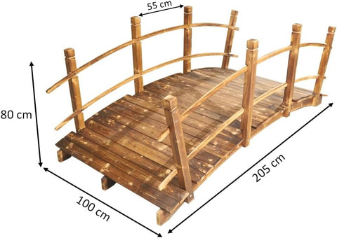 This Wooden Arch Footbridge is a charming addition to any garden.