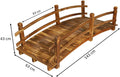 This Wooden Arch Footbridge is a charming addition to any garden