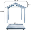 Introducing our beautifully crafted Wooden Hut Shape Gazebo Tent, perfect for enhancing any outdoor space with cool shade and a cozy nook for relaxation and conversation. 