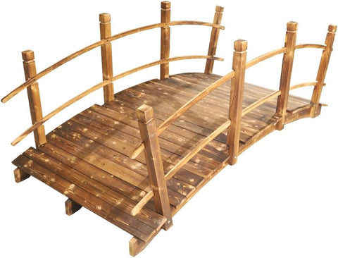 This Wooden Arch Footbridge is a charming addition to any garden.