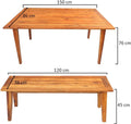 Crafted from durable acacia wood, this outdoor table and bench set is built to withstand the elements. Perfect for al fresco dining.
