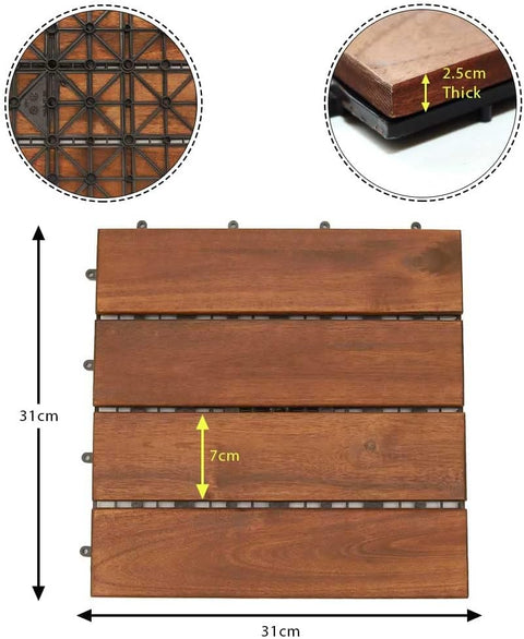 Upgrade your outdoor space with our Wooden Decking Tiles.