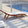 This wooden folding curved sun lounger patio is expertly crafted for both comfort and convenience.