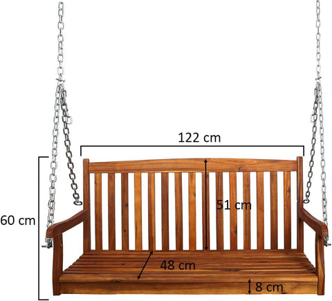 This 2-seater Wooden Porch Swing is built to last with sturdy wood construc