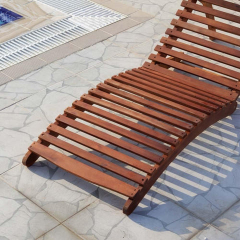 This wooden folding curved sun lounger patio is expertly crafted for both comfort and convenience.