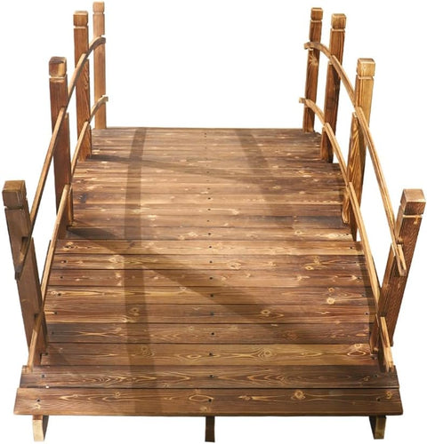 This Wooden Arch Footbridge is a charming addition to any garden.