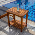Introducing our versatile Table Bamboo Stool - built for outdoor use.